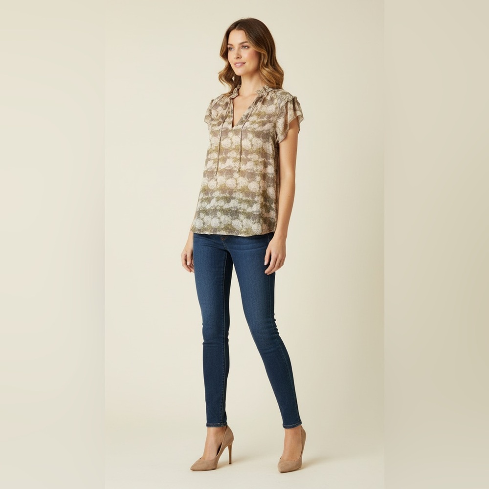 Grade& Gather light pink and brown shirt